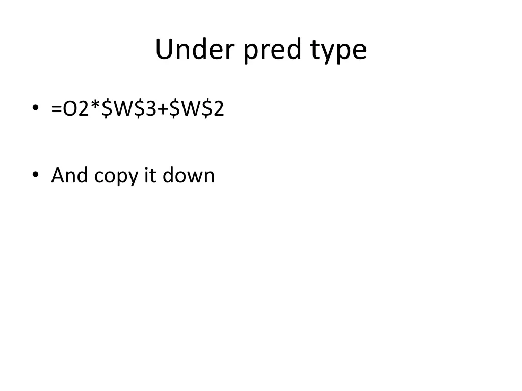 under pred type