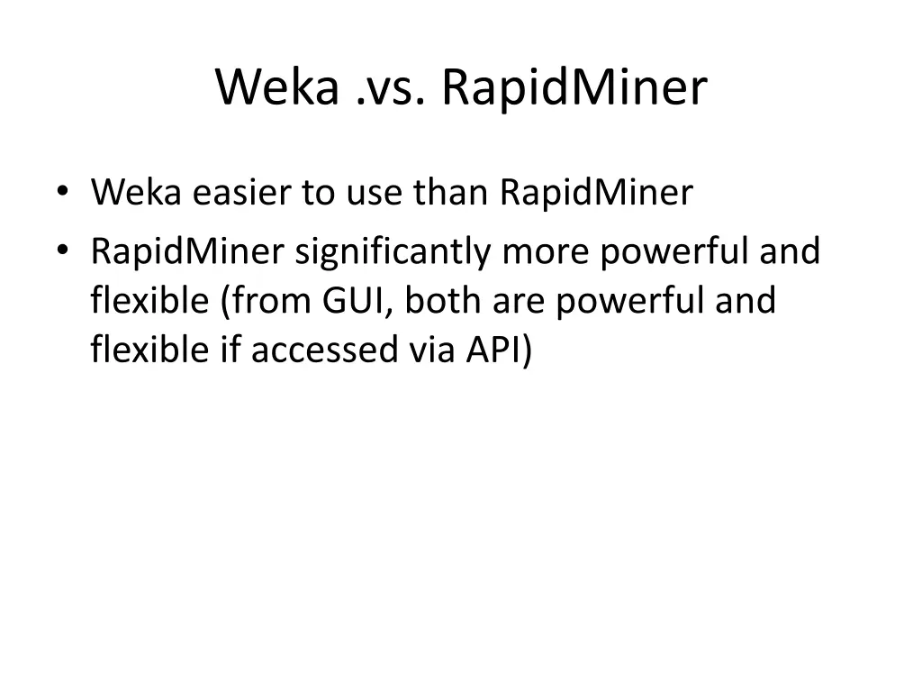weka vs rapidminer