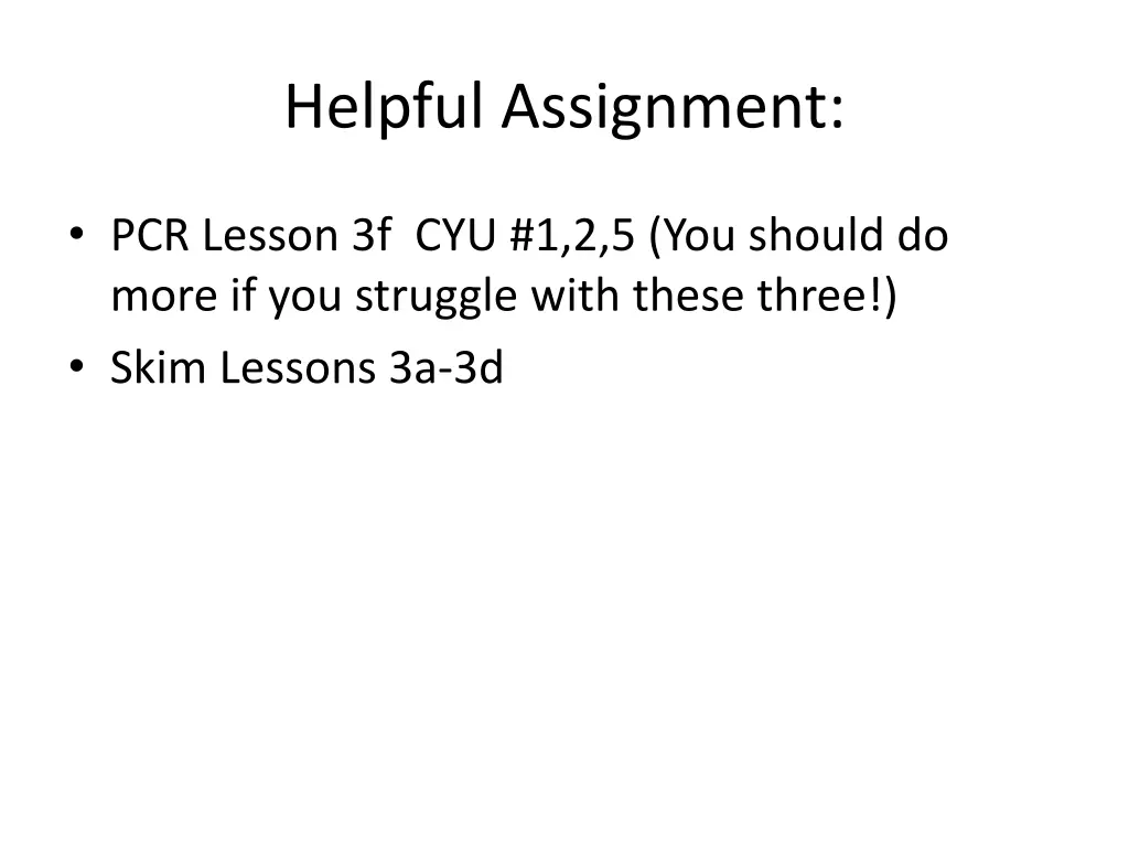 helpful assignment