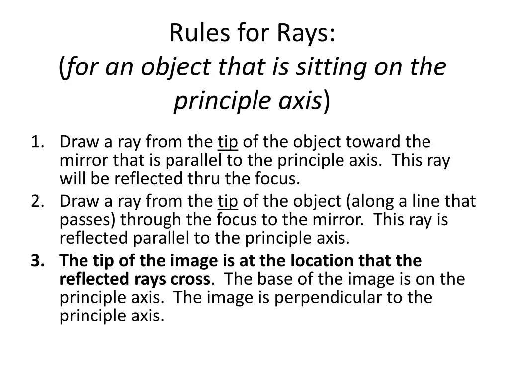 rules for rays