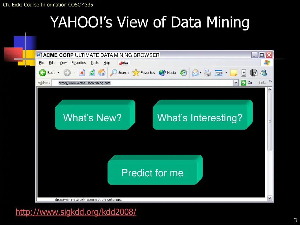 ch eick course information cosc 4335 1
