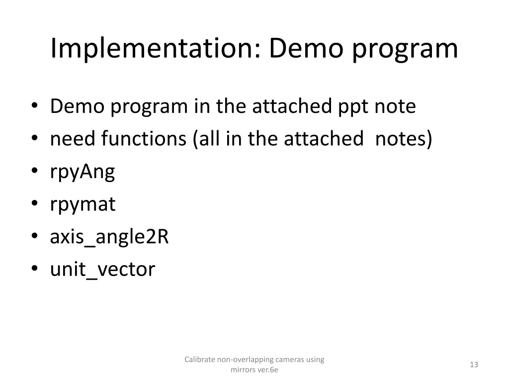 implementation demo program