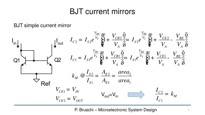 bjt current mirrors