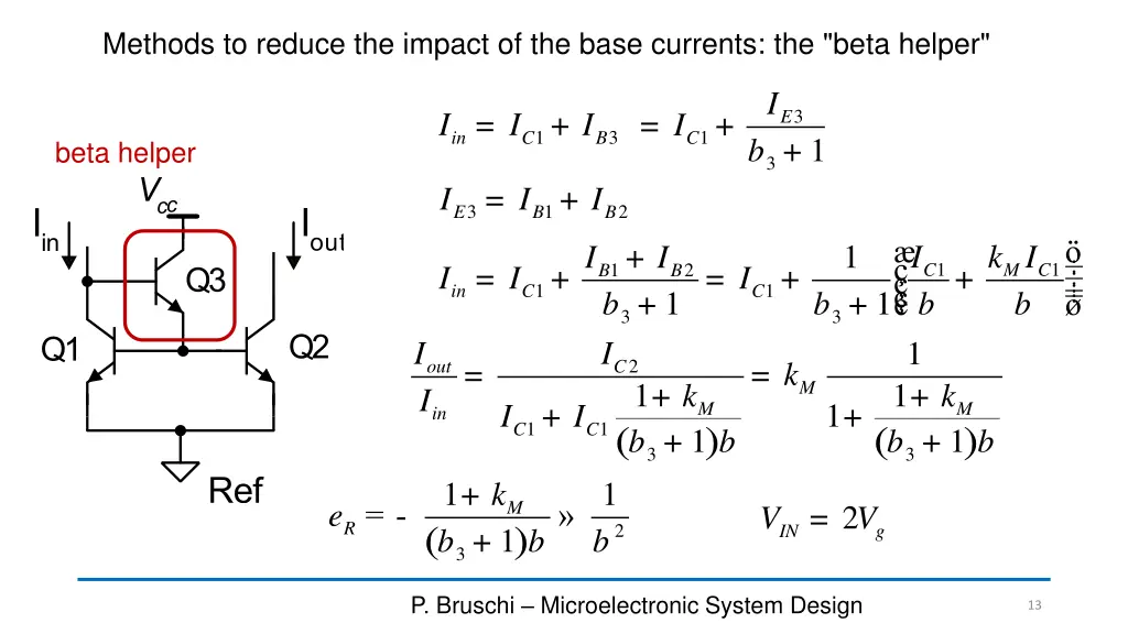 methods to reduce the impact of the base currents