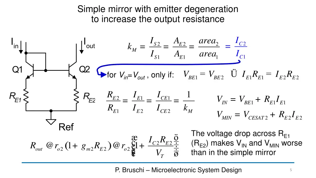 simple mirror with emitter degeneration