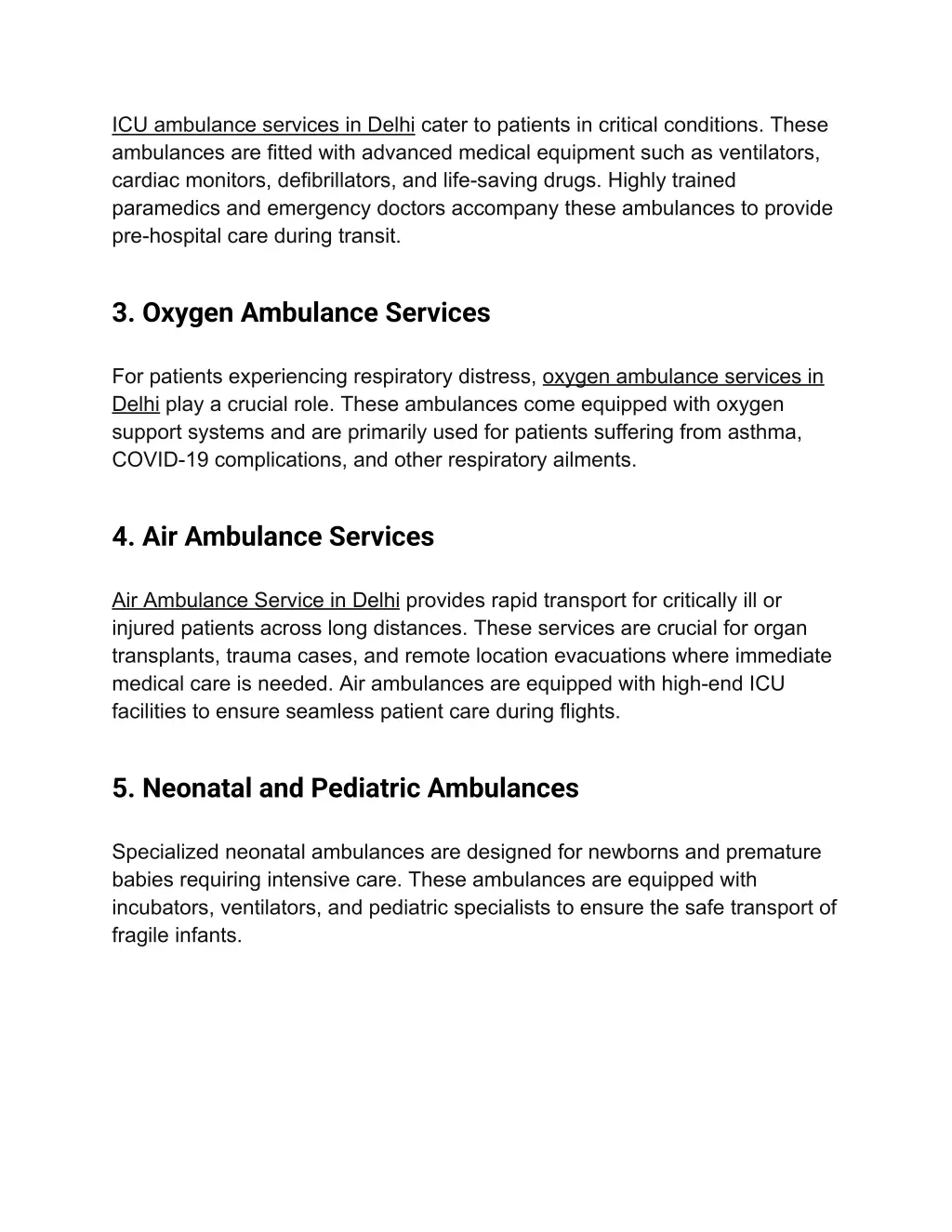 icu ambulance services in delhi cater to patients