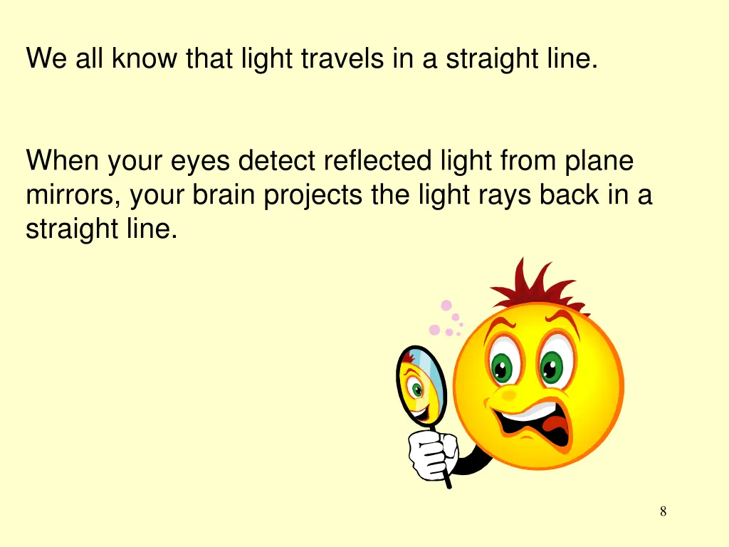 we all know that light travels in a straight line