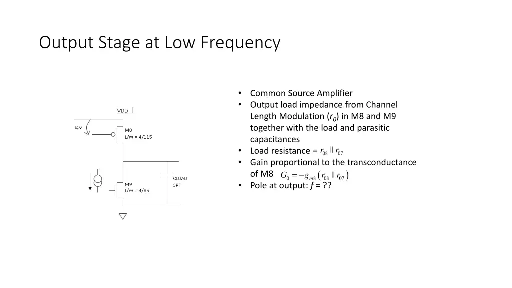 output stage at low frequency