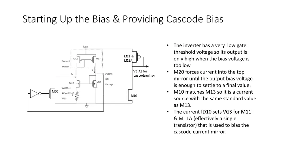 starting up the bias providing cascode bias