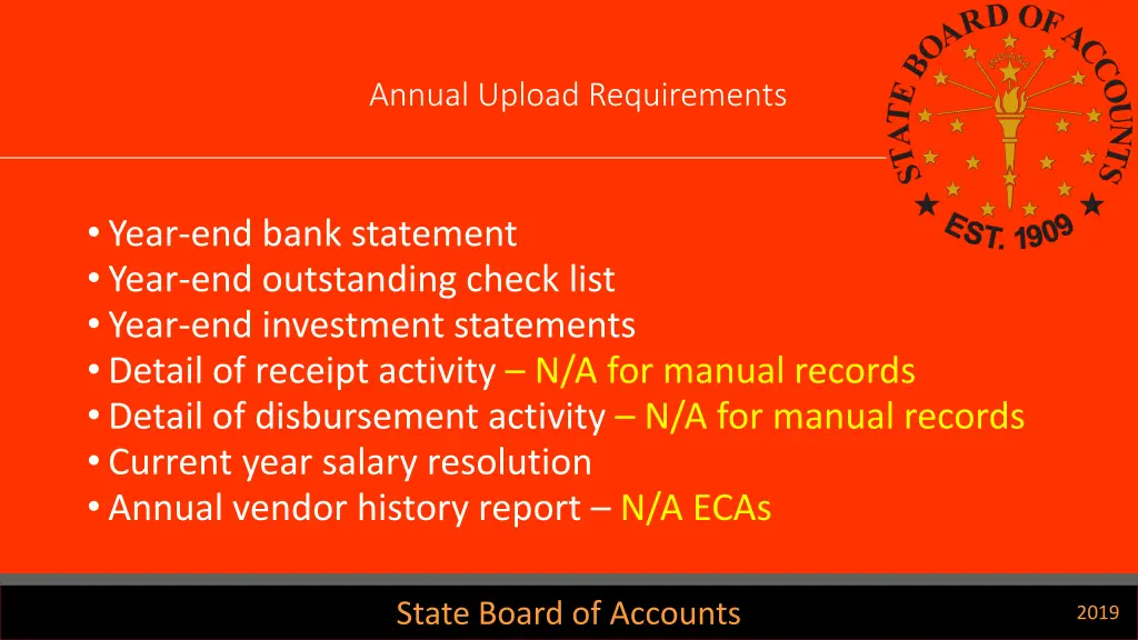 annual upload requirements