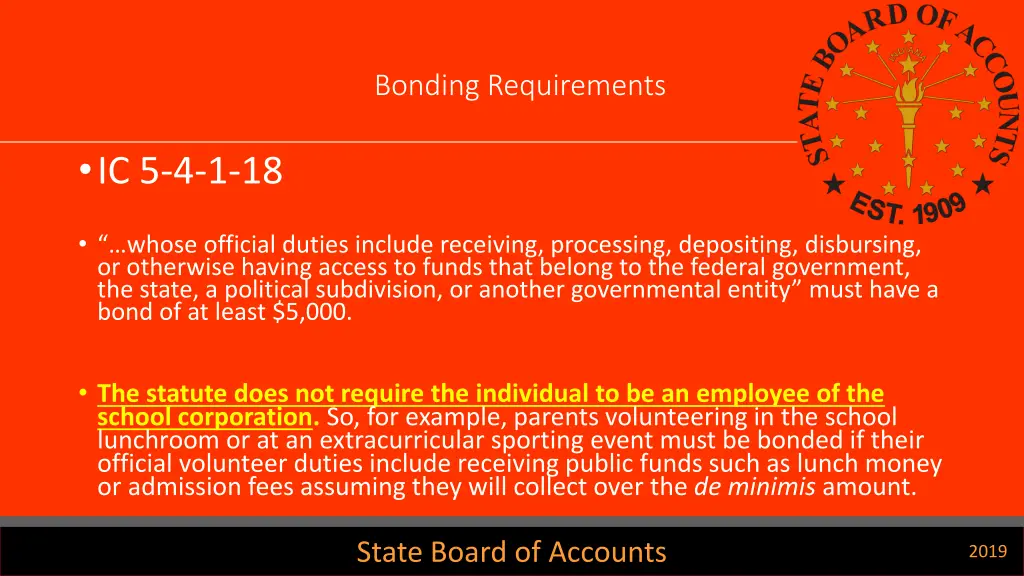 bonding requirements