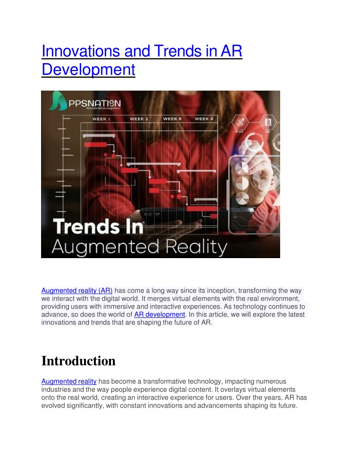 innovations and trends in ar development