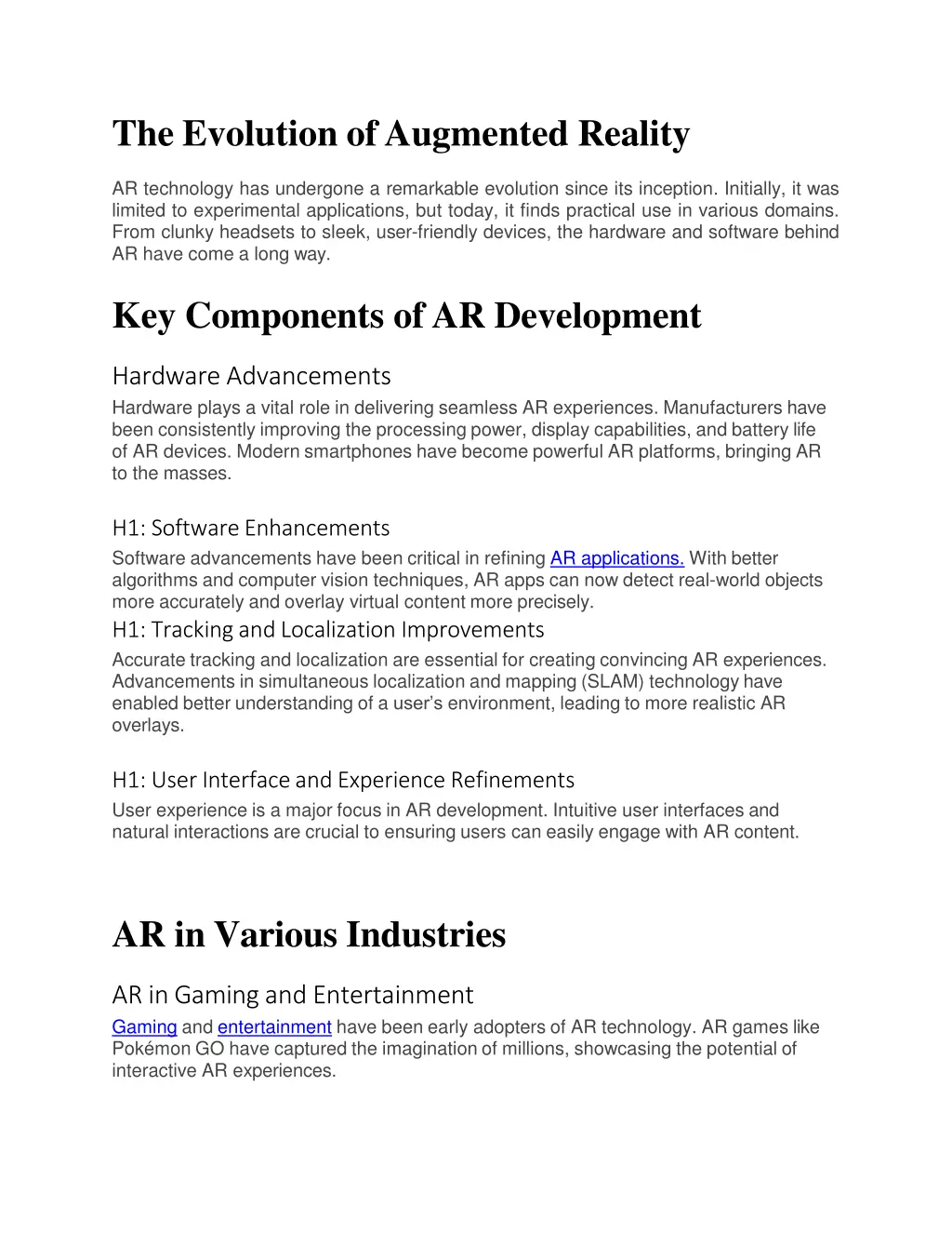 the evolution of augmented reality