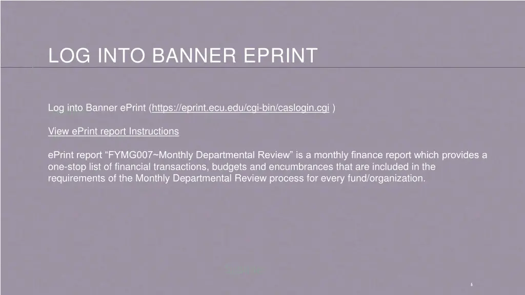 log into banner eprint