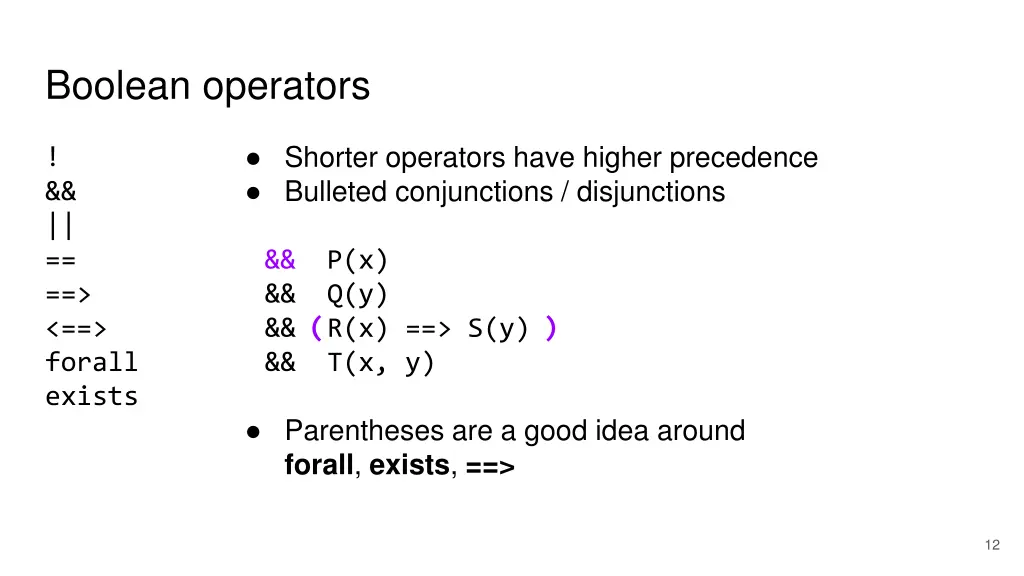 boolean operators