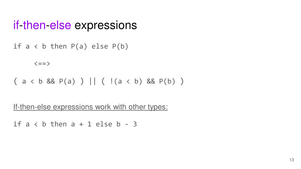 if then else expressions