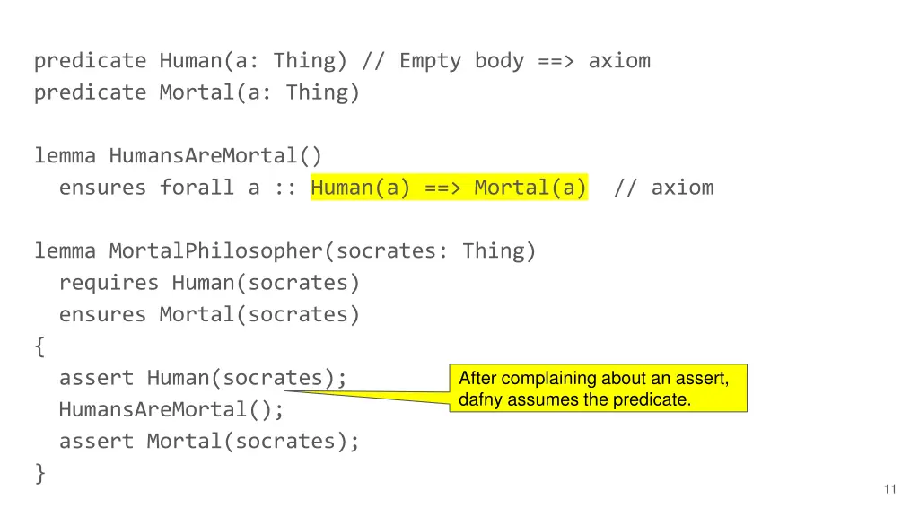 predicate human a thing empty body axiom