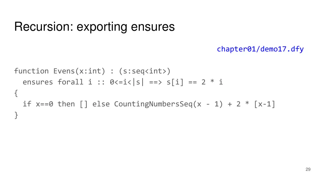 recursion exporting ensures
