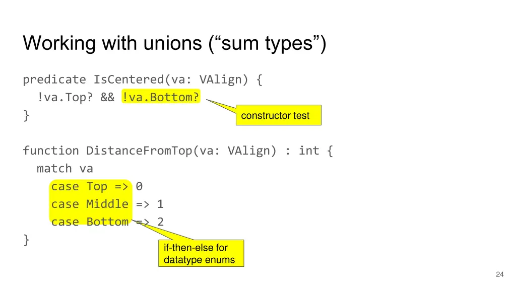 working with unions sum types