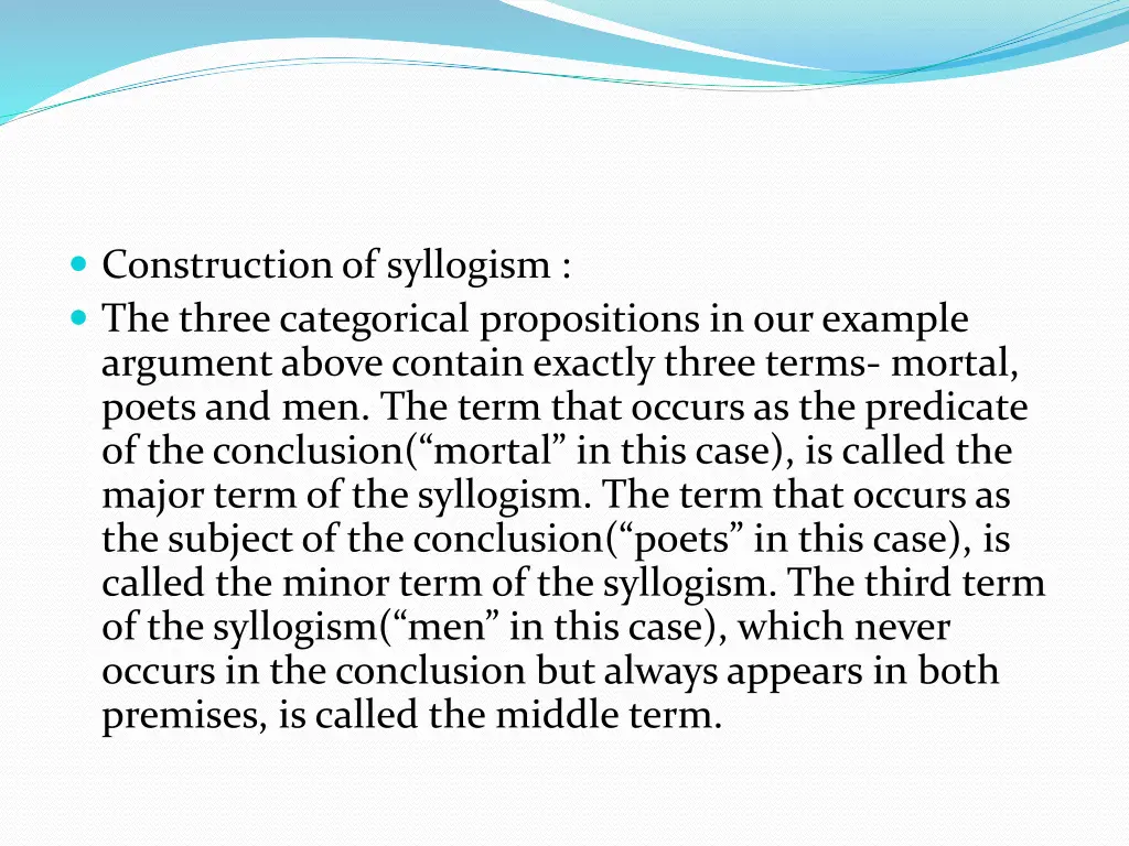 construction of syllogism the three categorical