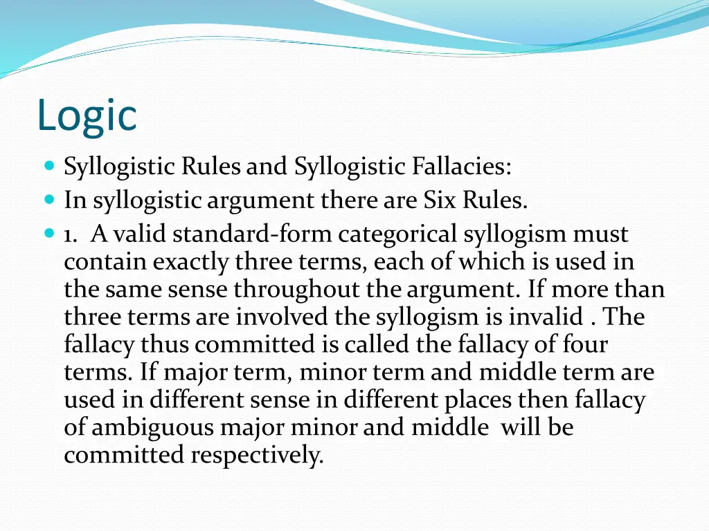 logic syllogistic rules and syllogistic fallacies