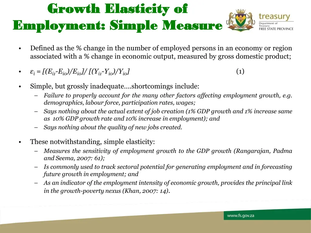 growth elasticity of growth elasticity