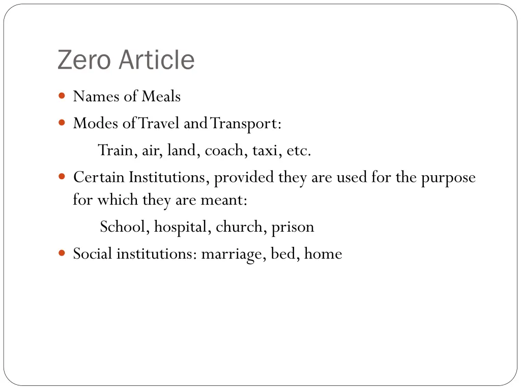 zero article