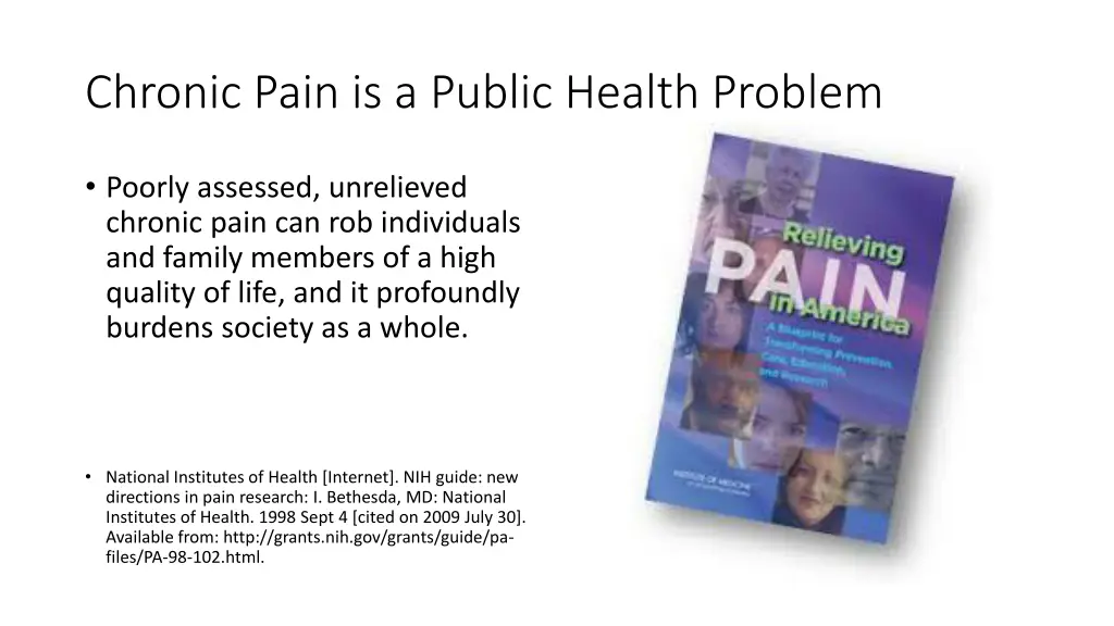 chronic pain is a public health problem