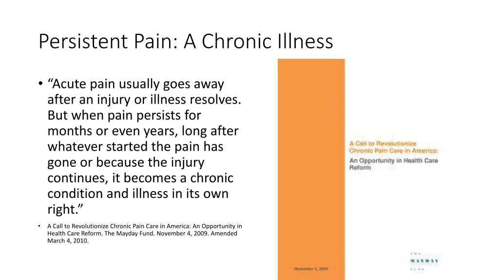 persistent pain a chronic illness
