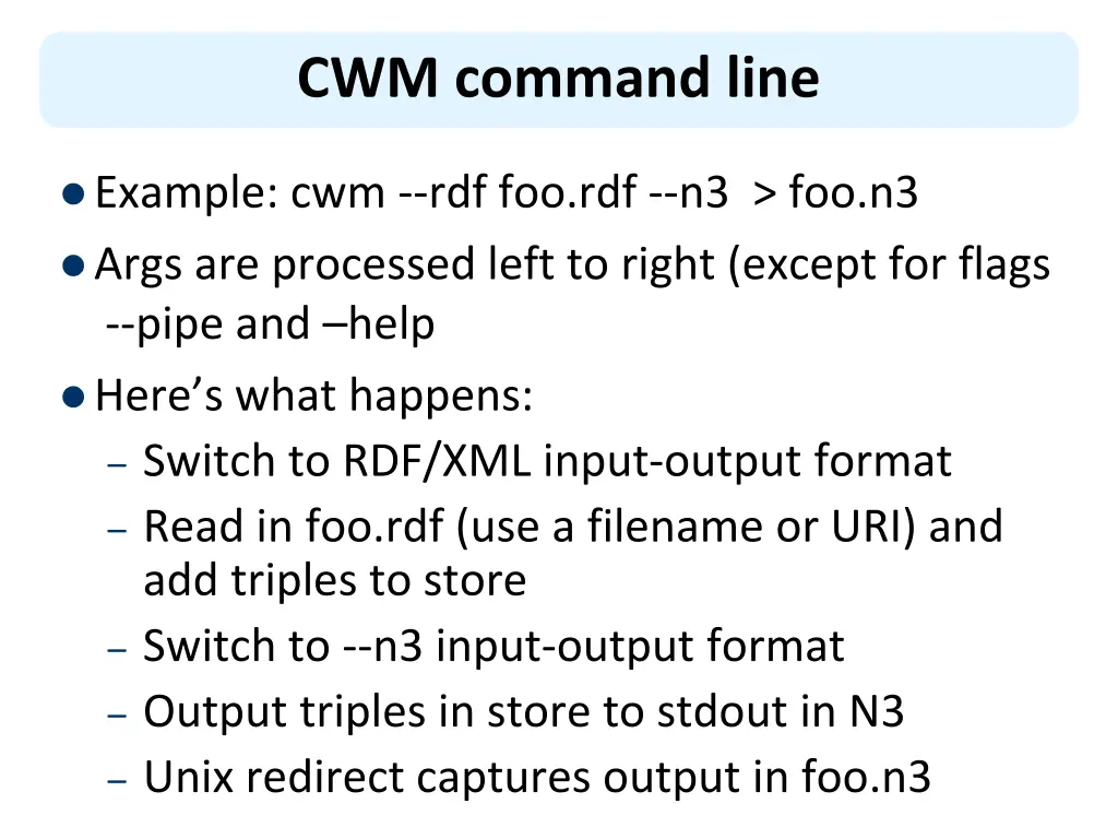 cwm command line