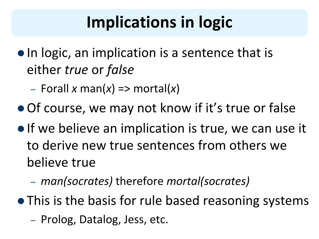 implications in logic
