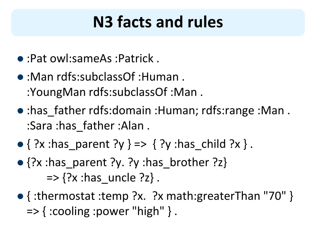 n3 facts and rules
