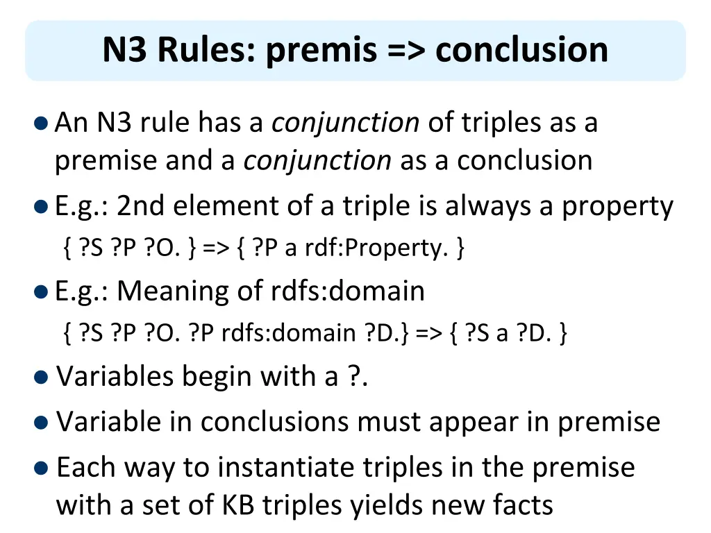 n3 rules premis conclusion