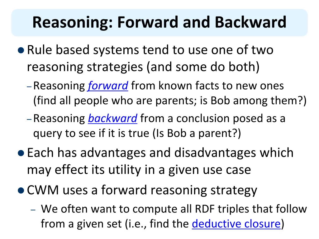 reasoning forward and backward
