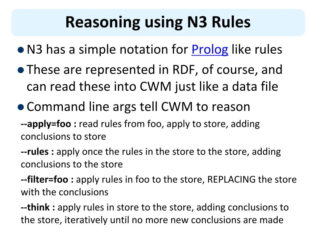 reasoning using n3 rules