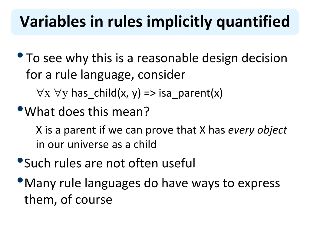 variables in rules implicitly quantified 1