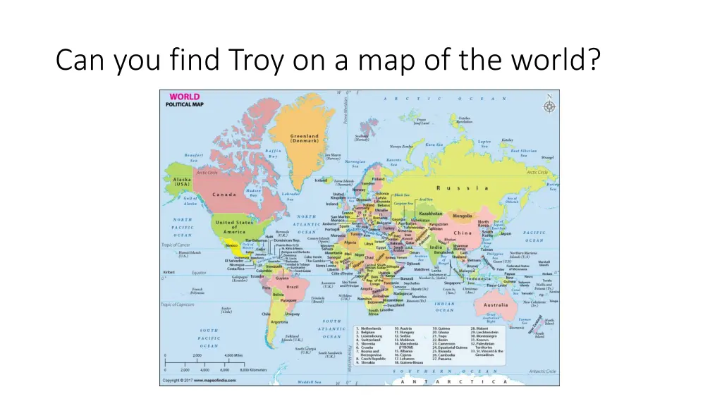 can you find troy on a map of the world