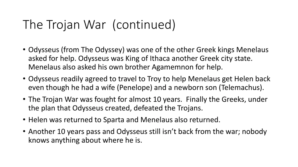 the trojan war continued 1