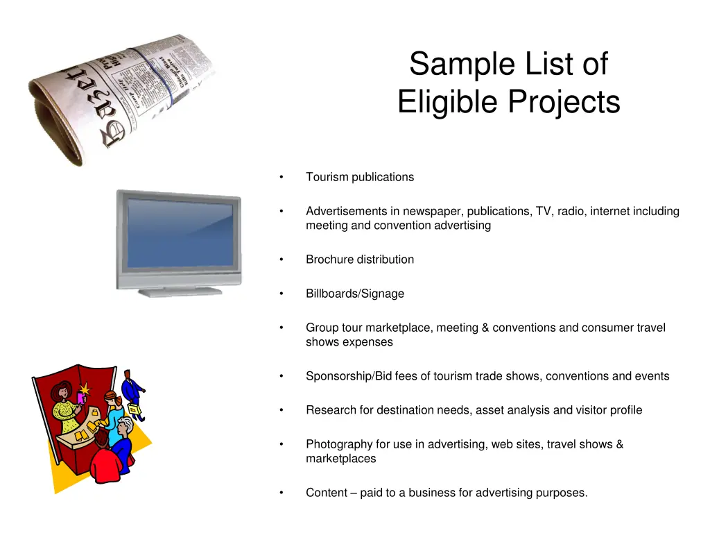 sample list of eligible projects