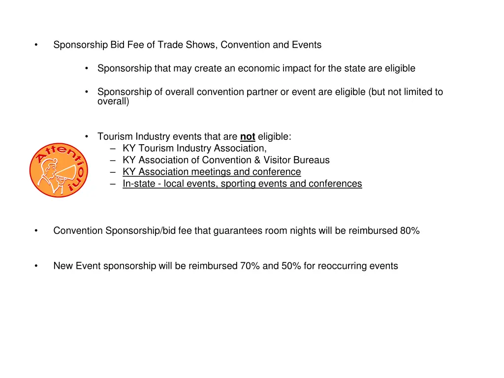 sponsorship bid fee of trade shows convention