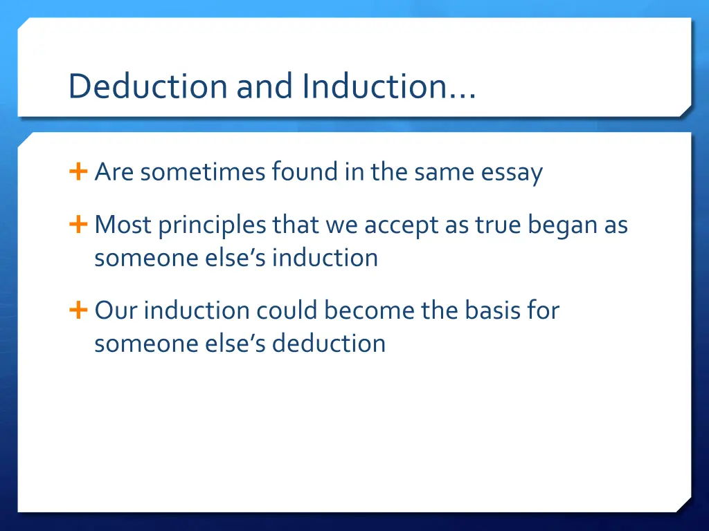 deduction and induction