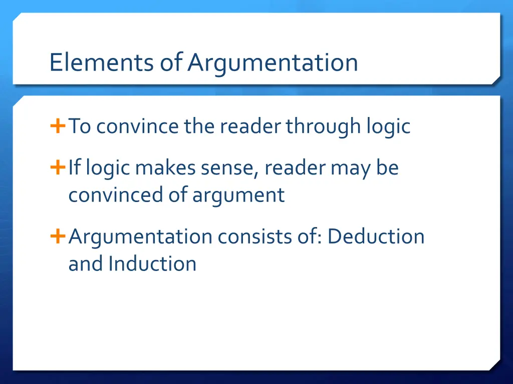elements of argumentation