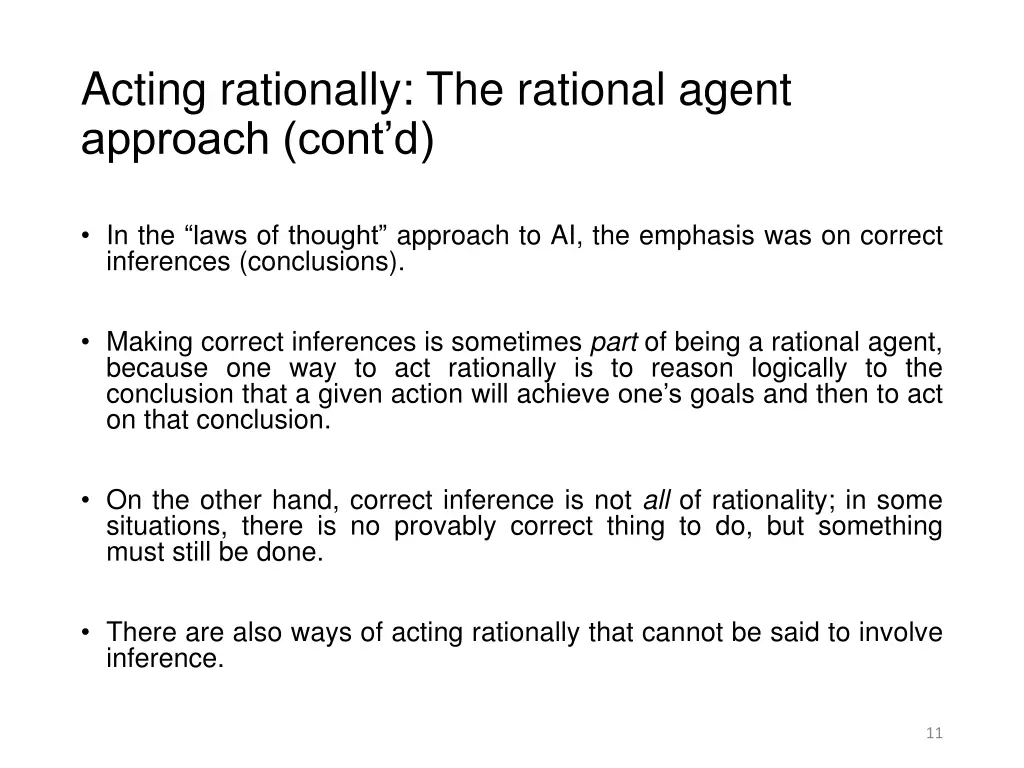 acting rationally the rational agent approach 1