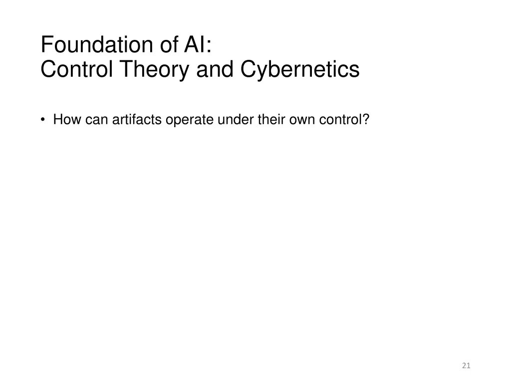 foundation of ai control theory and cybernetics
