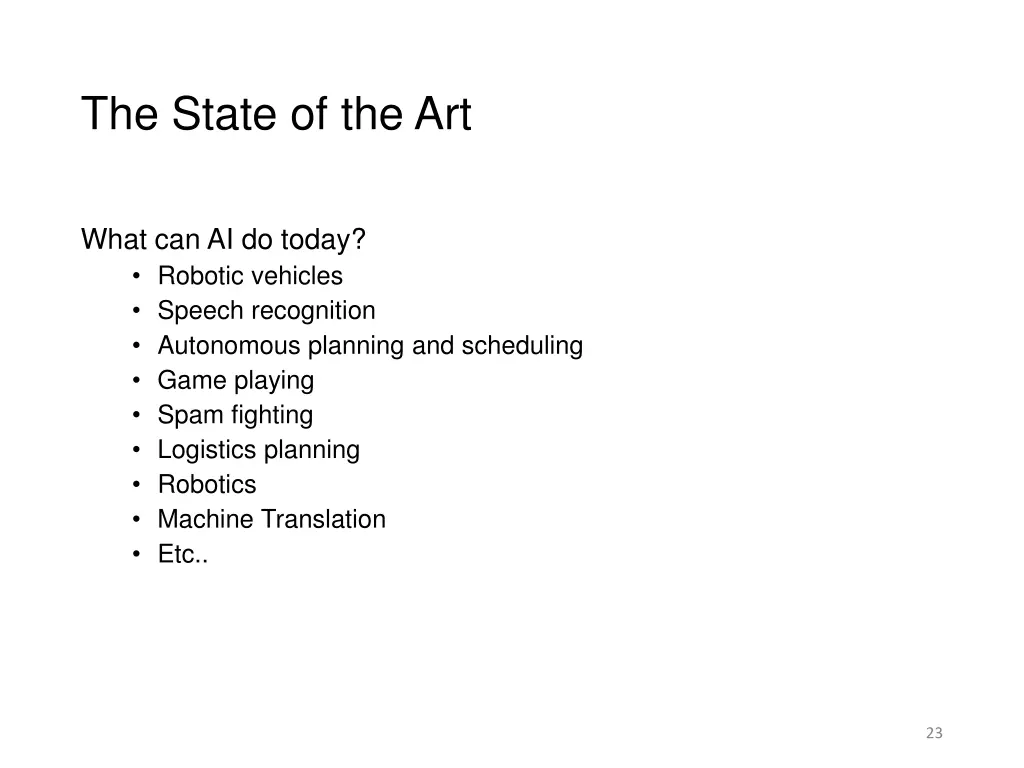 the state of the art