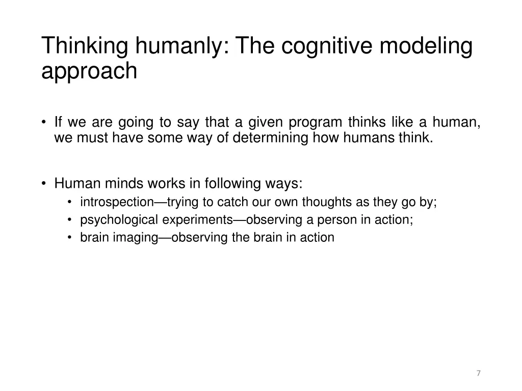 thinking humanly the cognitive modeling approach 1