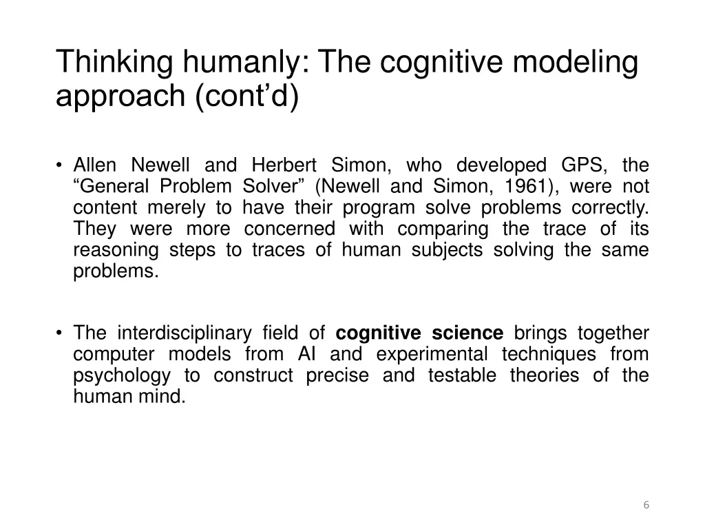 thinking humanly the cognitive modeling approach