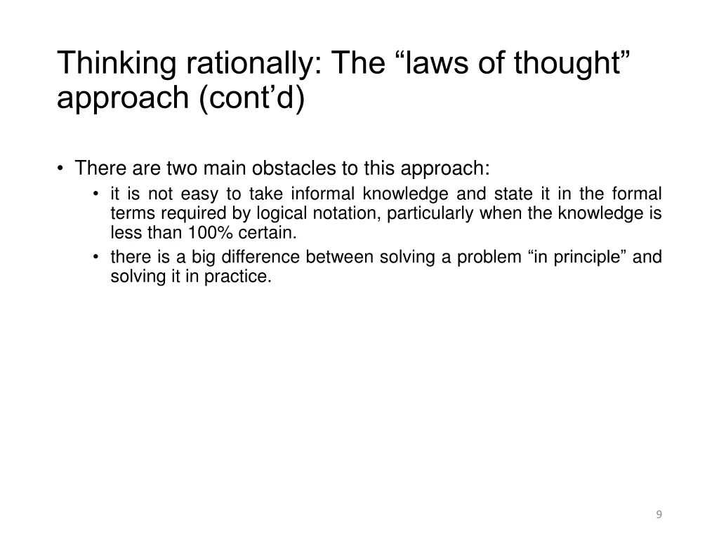 thinking rationally the laws of thought approach 1