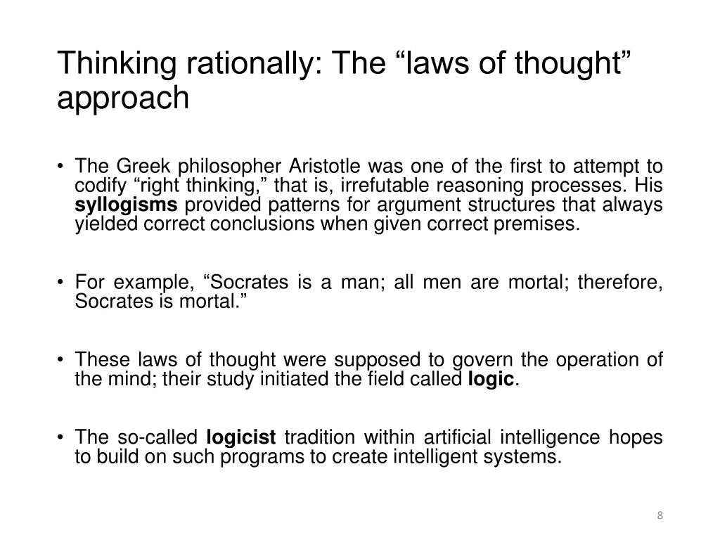 thinking rationally the laws of thought approach
