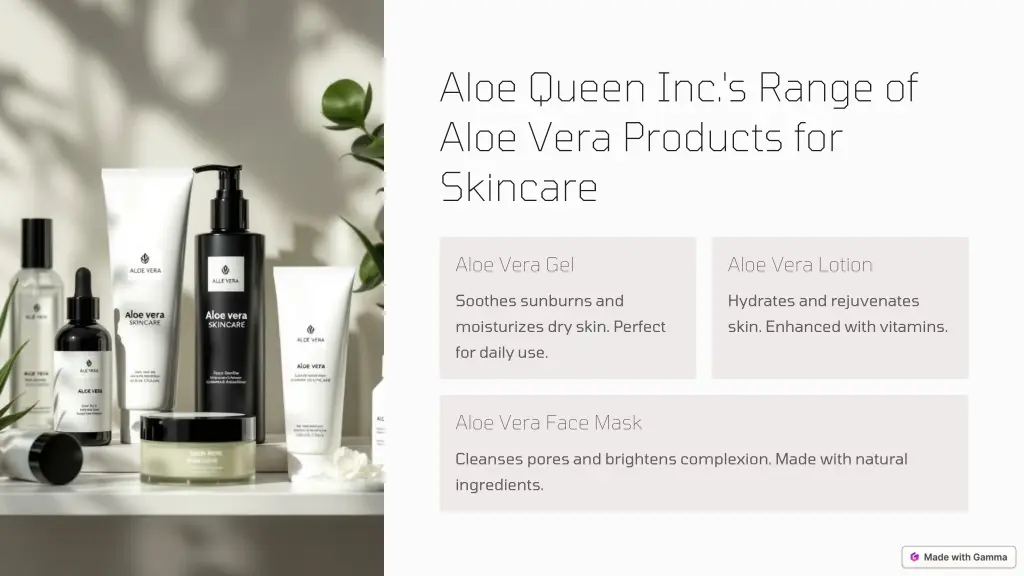 aloe queen inc s range of aloe vera products